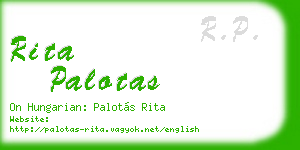 rita palotas business card