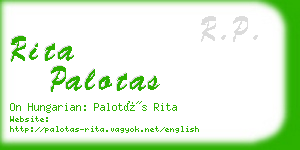 rita palotas business card